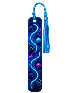 Neon Blue &amp; Purple Graphic Bookmark