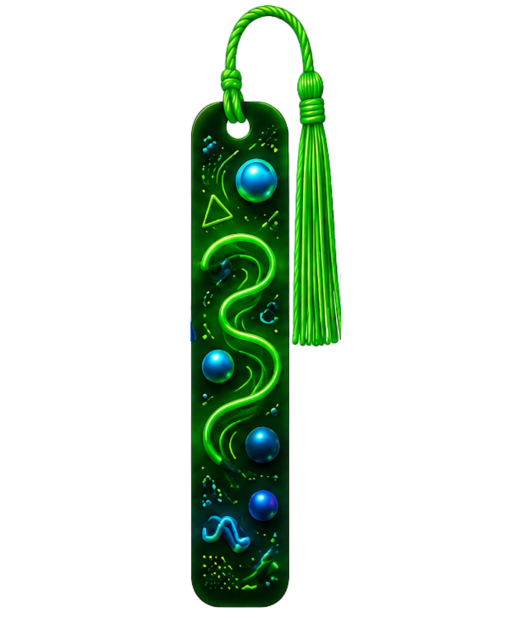 Neon Green & Blue Graphic Bookmark