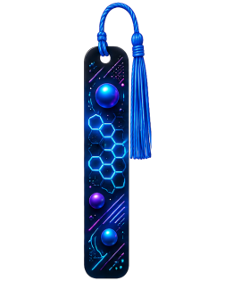 Neon Blue &amp; Purple Graphic Bookmark