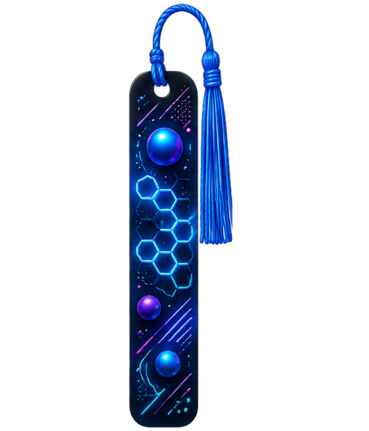 Neon Blue & Purple Graphic Bookmark